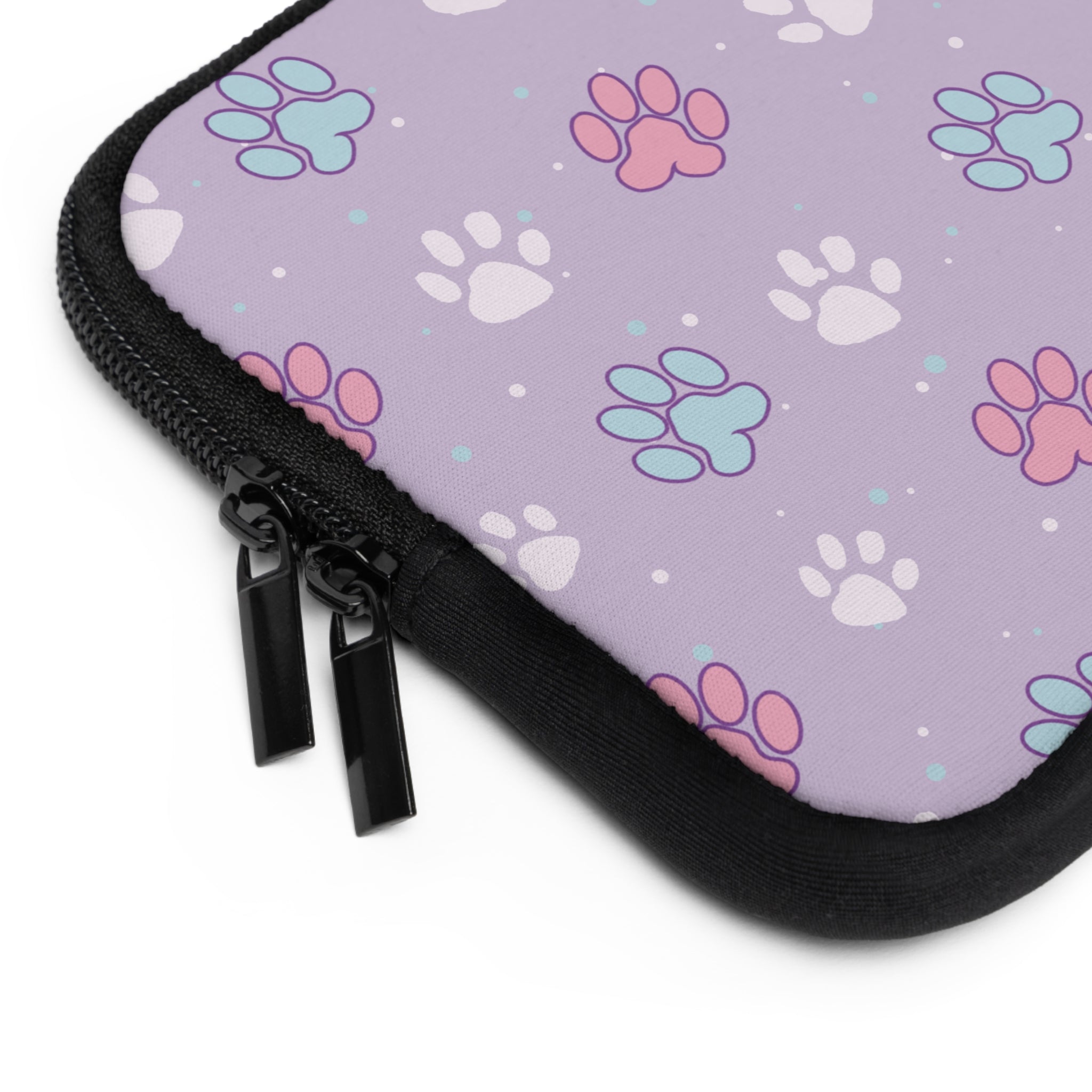 Pastel Paws Laptop Sleeve, Cute Animal Lover Tech Accessories, Soft Pet Prints Computer Case, Gift for Cat and Dog Owners, Protective Cover