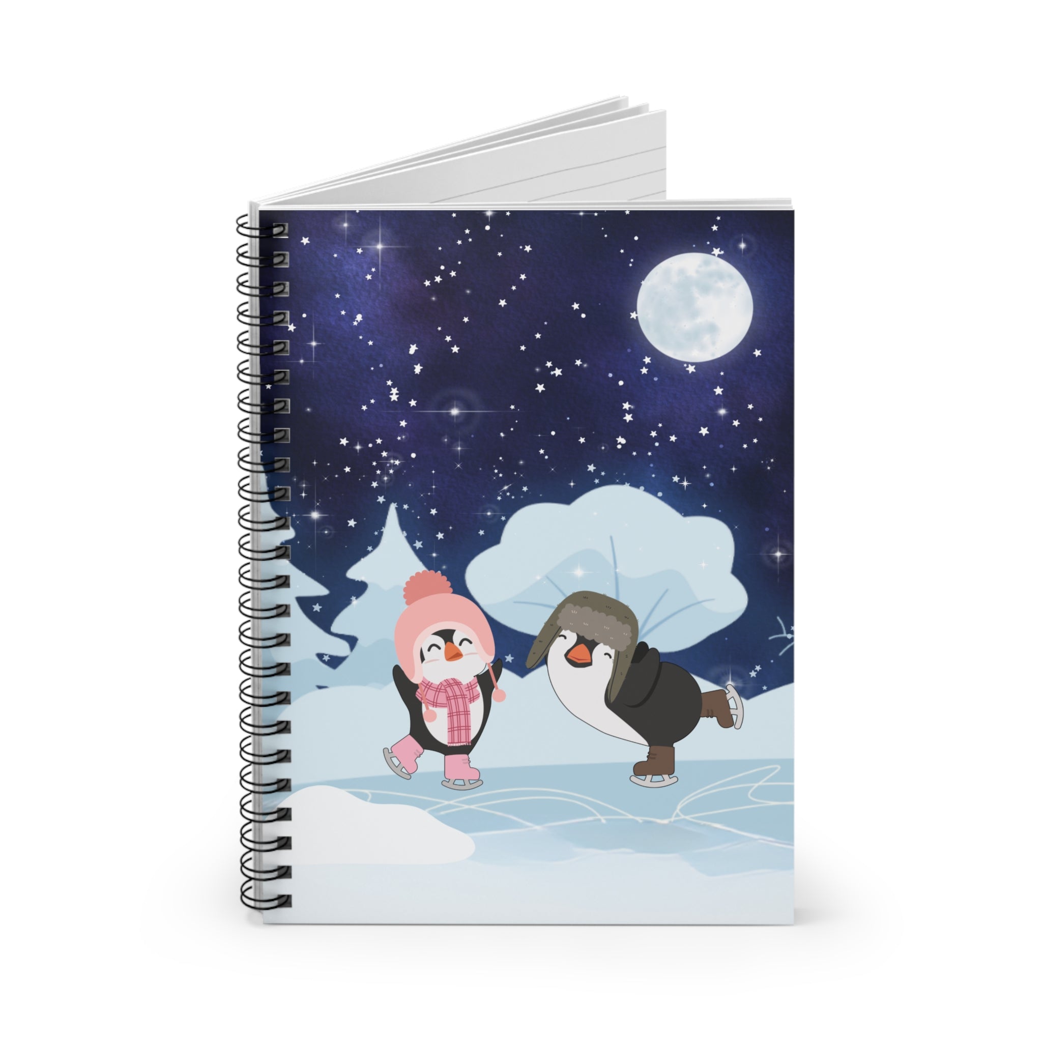 Winter Penguin Notebook - Ruled Line