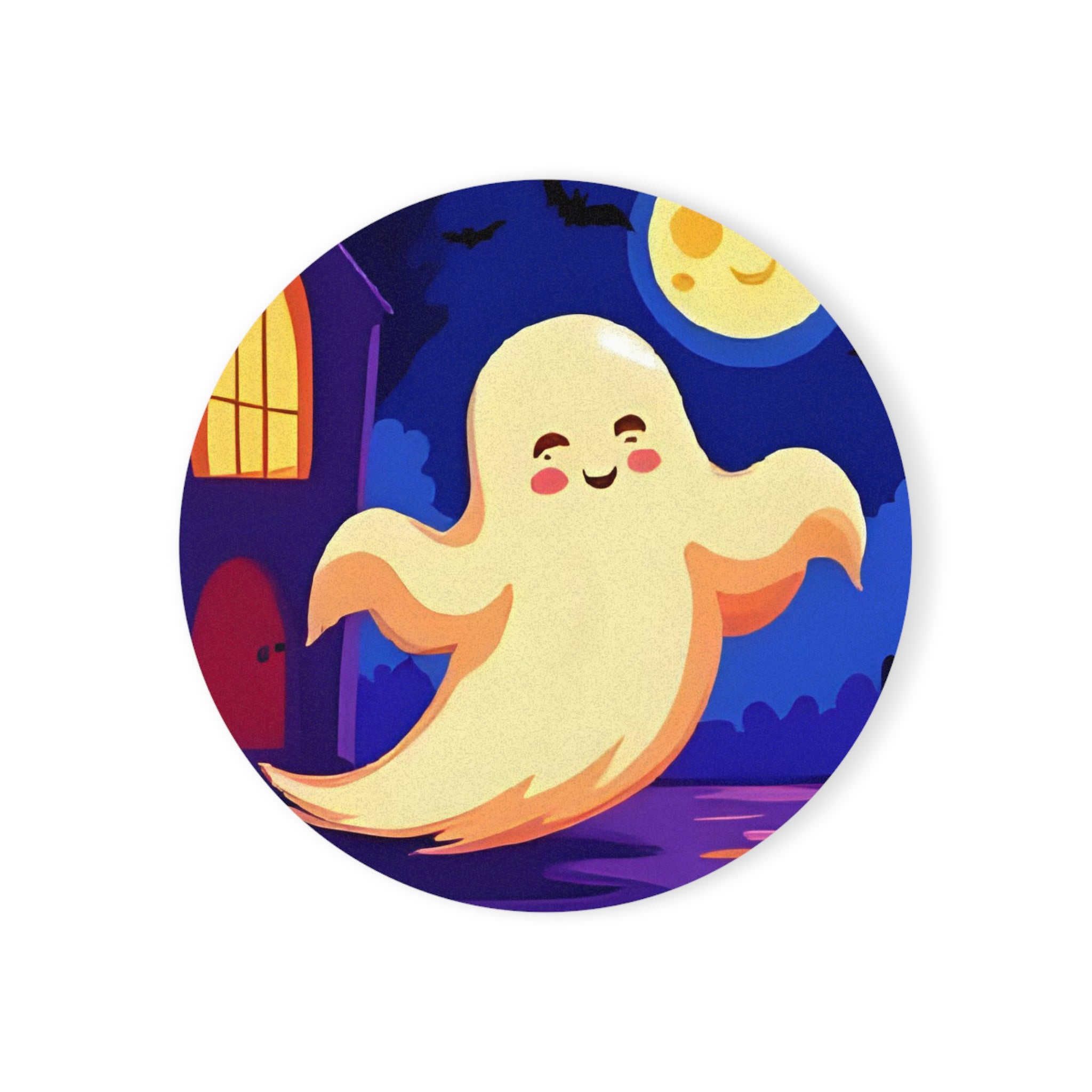 Coaster Set - Friendly Ghost Halloween Decor