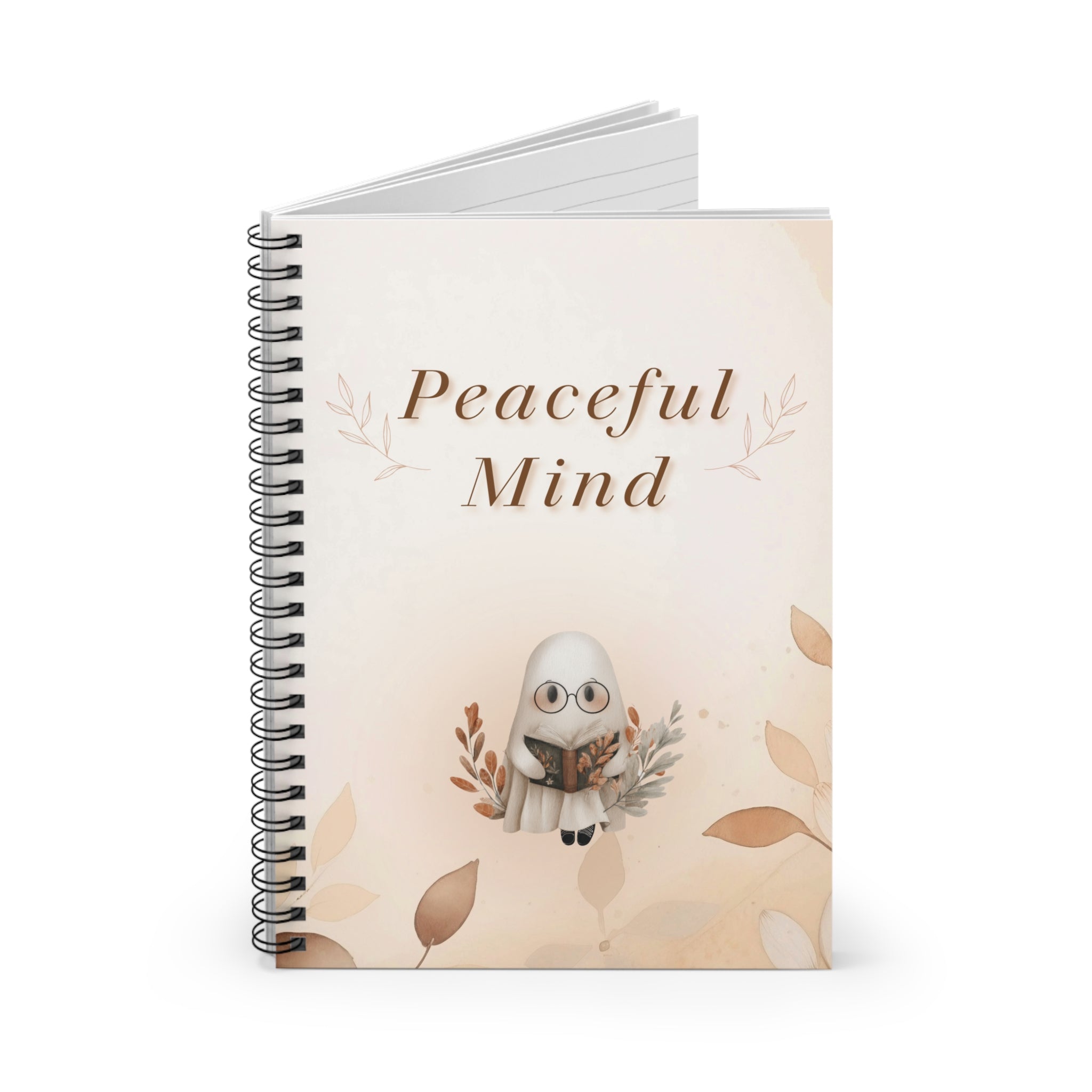 Spiral Notebook - Peaceful Mind, Autumn Ghost, Ruled Line Journal, Diary, Writing Pad, College Notebook, Note-taking, Meditation Gift