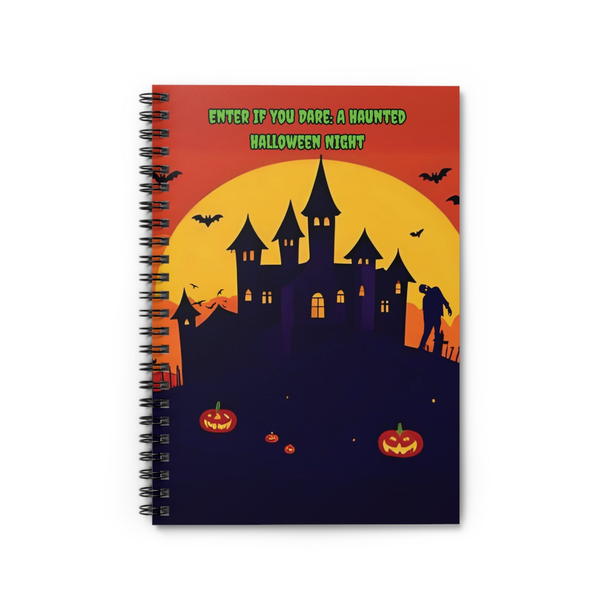 Spiral Notebook - Haunted Halloween Night Ruled Line