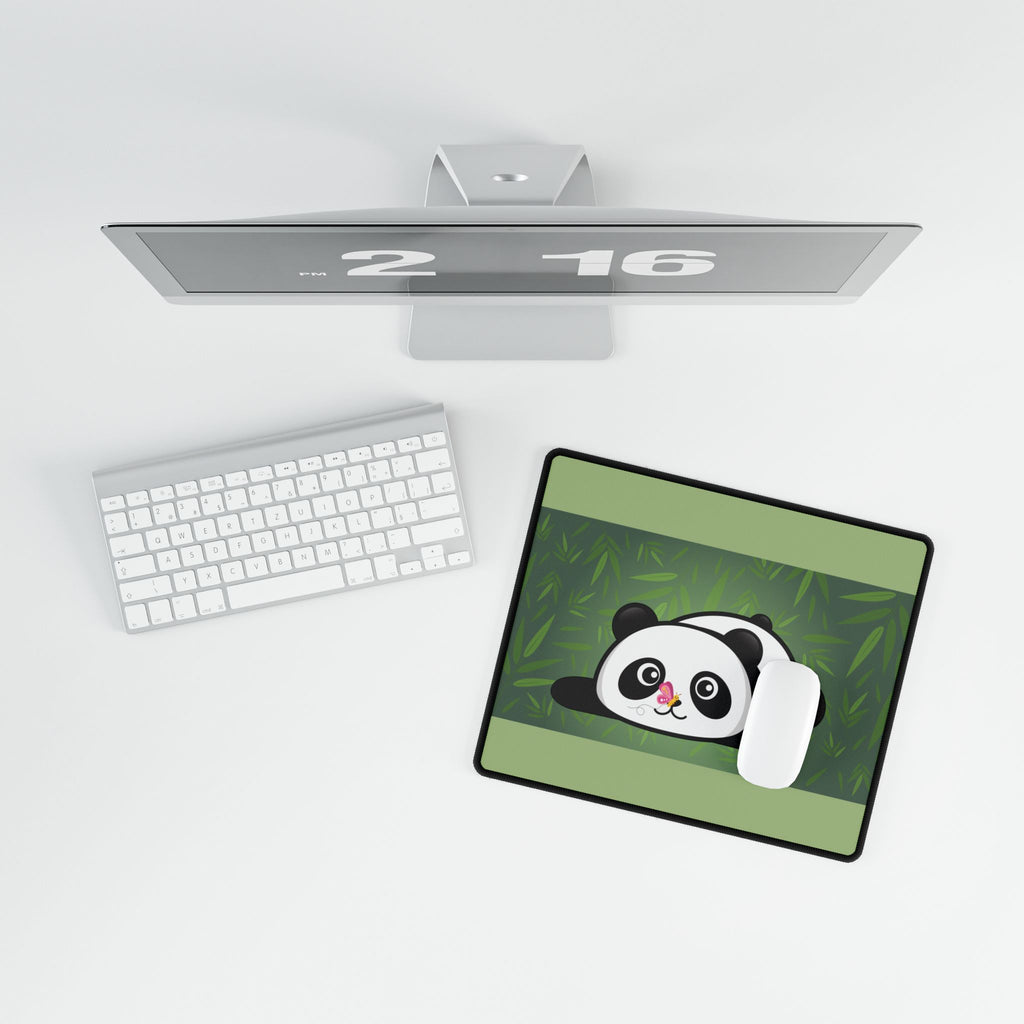 Desk Mat - Cute Panda Bamboo Forest with Butterfly Design | Kawaii Animal Gift