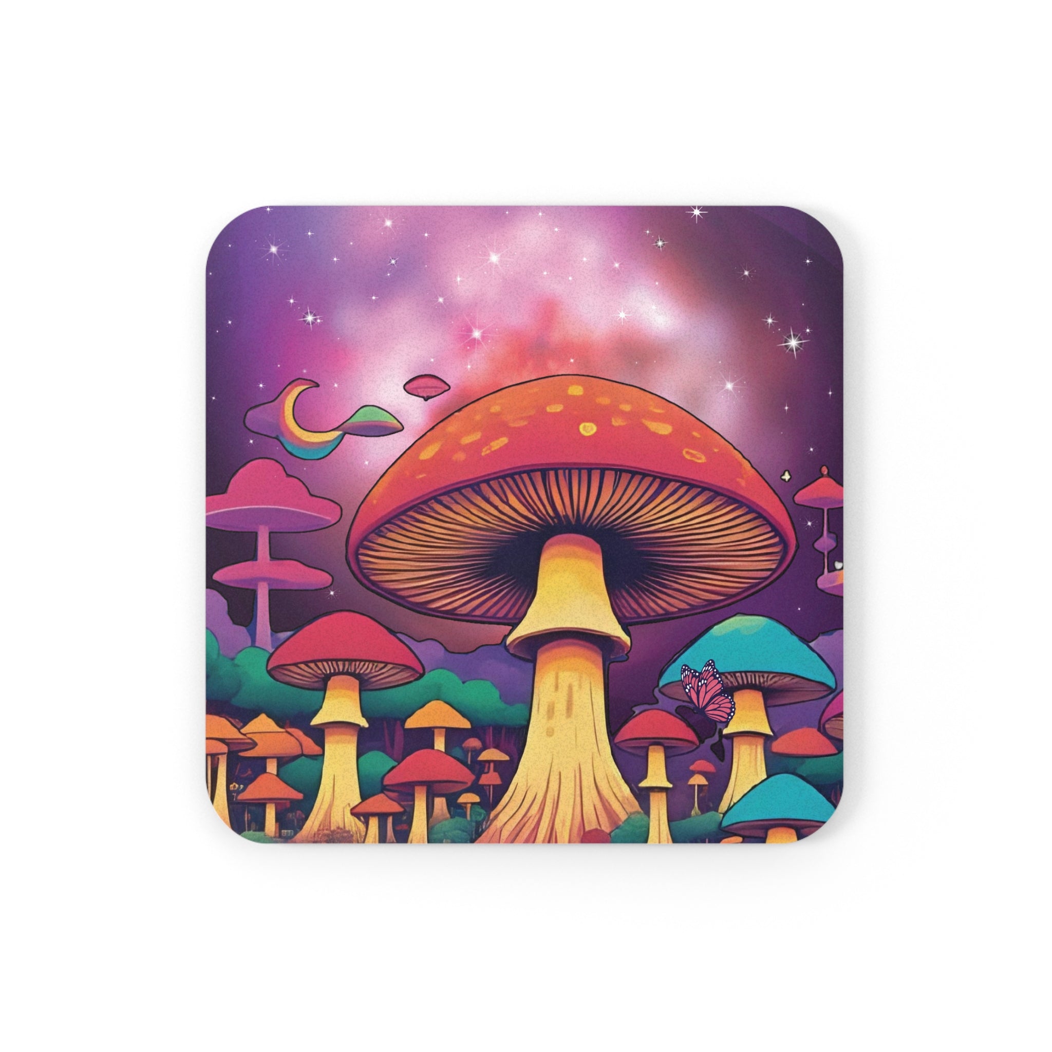 Coaster Set - Galactic Thoughts - Cosmic Mushroom