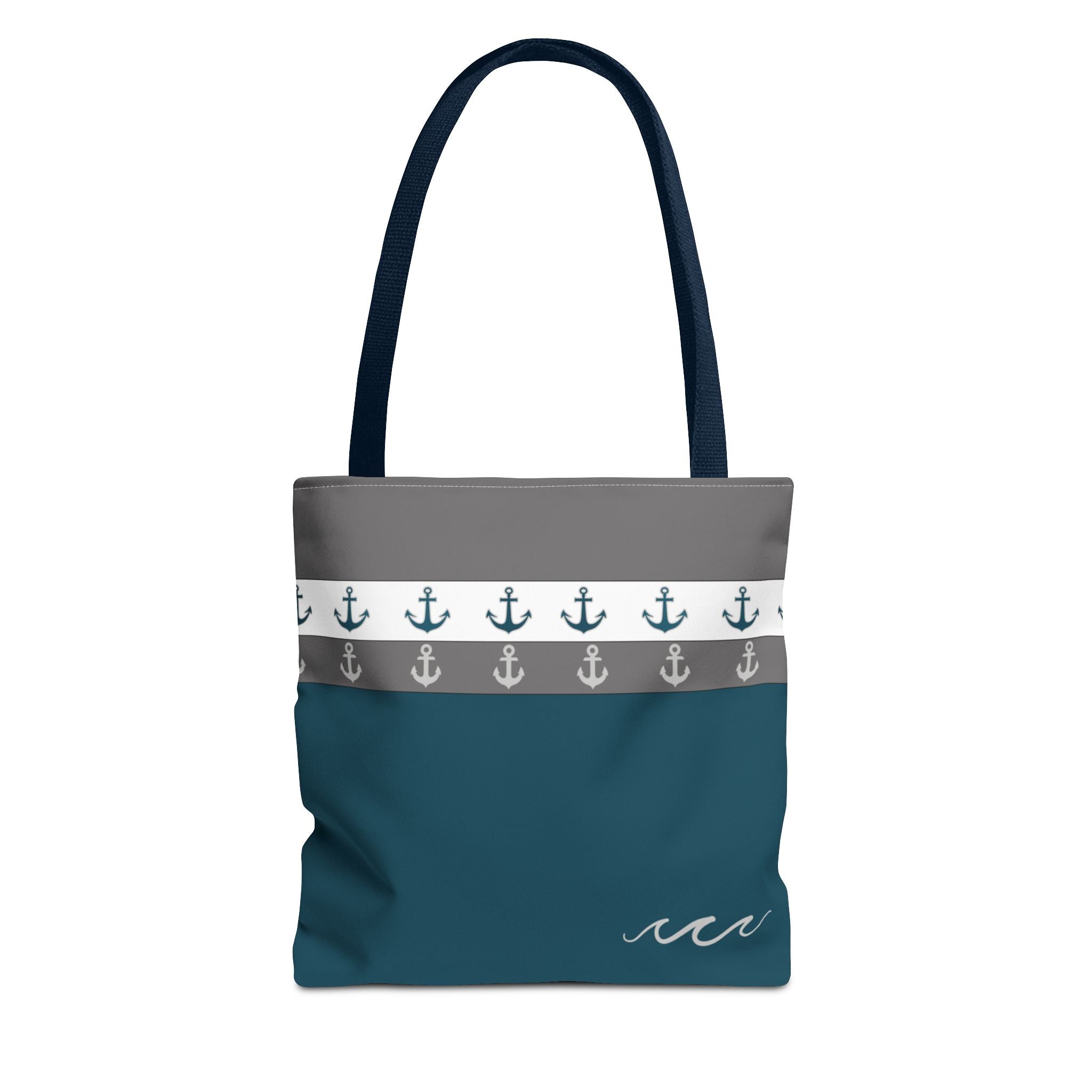 Anchor Tote Bag - Nautical Beach Shoulder Bag, Navy Blue Handbag, Sailor Theme Canvas Carryall, Sea Lover Gift, Maritime Shopping Tote,