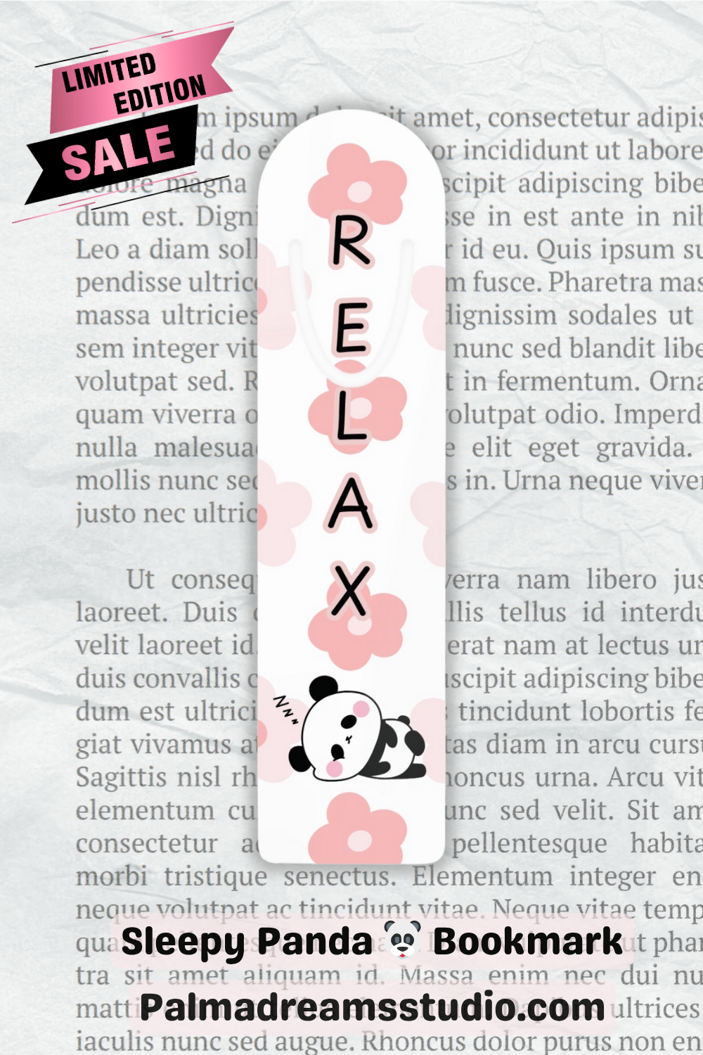 Bookmark, Panda Reading Buddy, Cute Floral Book Marker