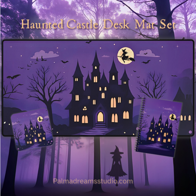 Coaster Set, Halloween Decor, Spooky House Coasters, Creepy Mansion Barware, Haunted Mansion Glow, Halloween Party Supplies