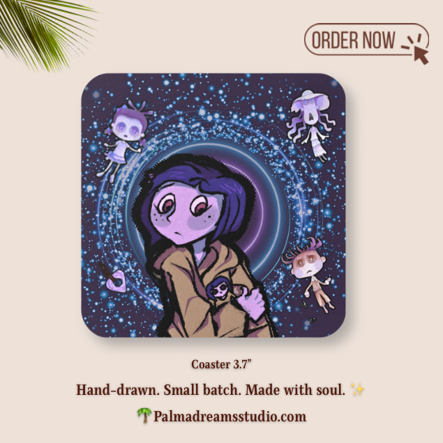 Coaster Set - Coraline-Inspired Design