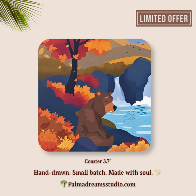Coaster Set - Woodland Calm Design