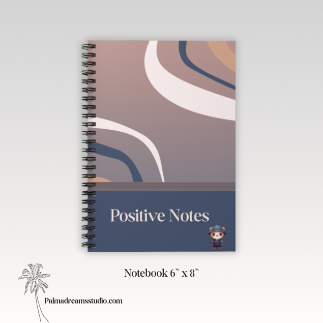 Spiral Notebook - Ruled Line, Positive Vibes Daily Journal