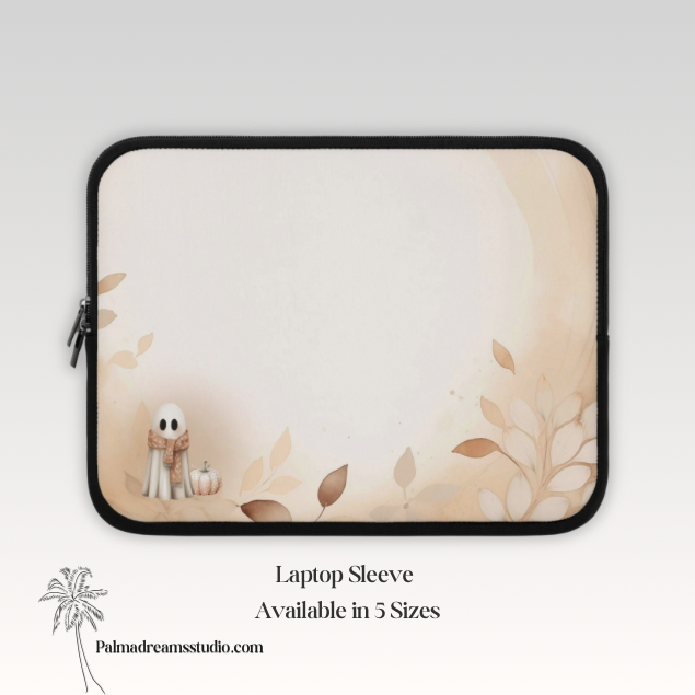 Laptop Sleeve, Sweet Autumn Cute Ghost Design