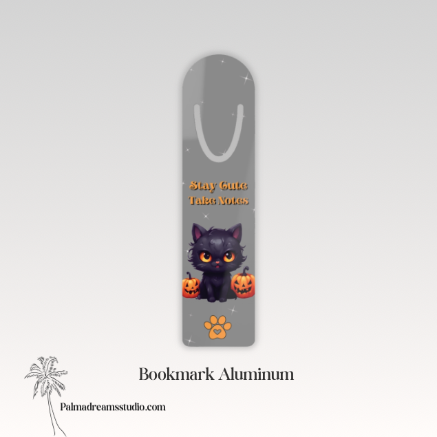 Halloween Cat Bookmark, Spooky Reading Page Marker