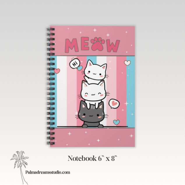 Stacked Kitties Spiral Notebook - Ruled Line