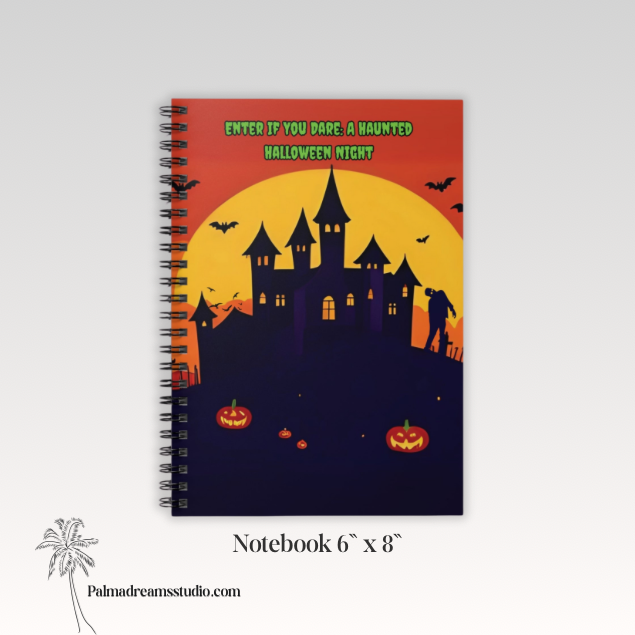 Spiral Notebook - Haunted Halloween Night Ruled Line