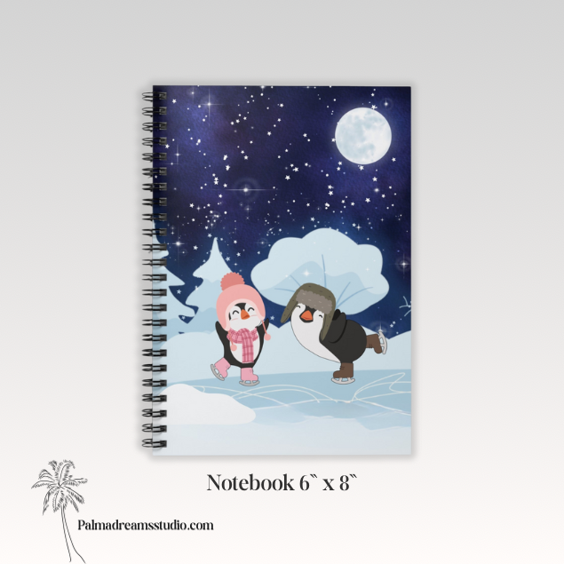 Winter Penguin Notebook - Ruled Line