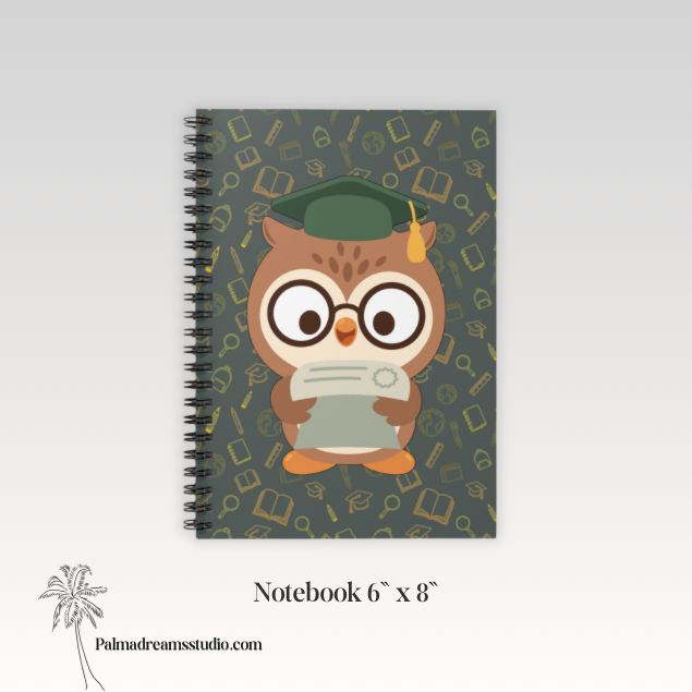 Wise Owl Teacher Spiral Notebook - Ruled Line, Cozy Classroom Decor, Back to School Gift, Journal, Notepad, School Supplies, Stationery
