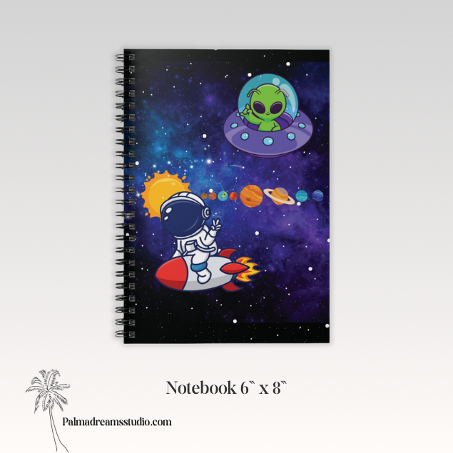 Notebook - Astronaut & Alien Space Adventure Solar System