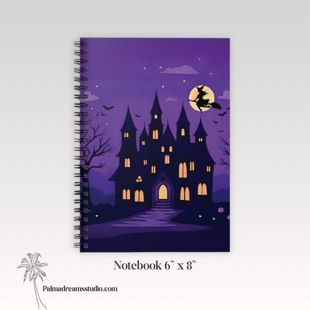 Spiral Notebook - Haunted Mansion Glow, Ghostly Stationery, Halloween Journal, Spooky Diary, Creepy Notebook, Paranormal Writing Pad