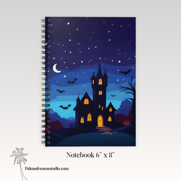 Spiral Notebook - Haunted Castle Under the Stars