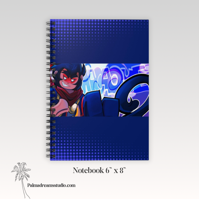 Anime Art Spiral Notebook: Hand-Drawn Kawaii Notepad for Students- Monkey Kid