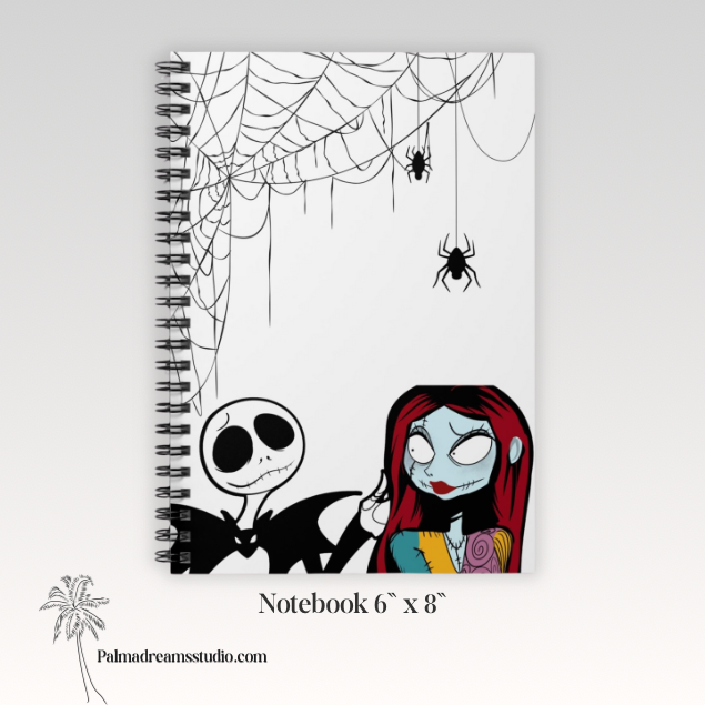 Jack Skellington Notebook – Hand-Drawn Nightmare Before Christmas Spiral Journal, Ruled Pages