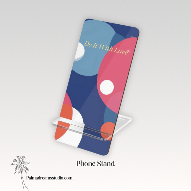 Phone Stand, 'Do it with love' Decor, Smartphone Holder, Desk Organizer, Gift for Tech Lover, Wooden Phone Dock, Office Accessories