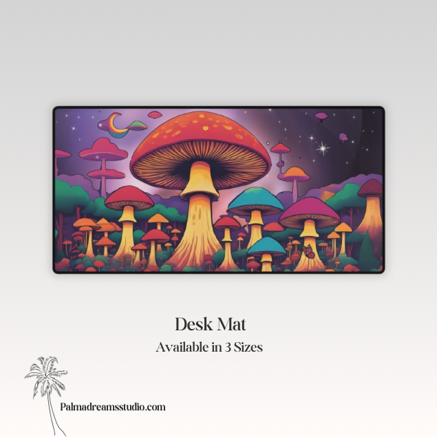 Desk Mats - Cosmic Mushroom Forest