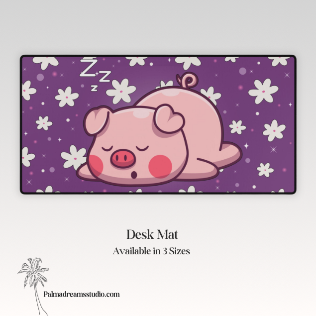 Desk Mats, Sweet Dreams Piggy - Cute Animal Lover Office Decor, Cozy Desk Pad, Work from Home Essential, Pig Lover Gift, Farmhouse Mouse Pad