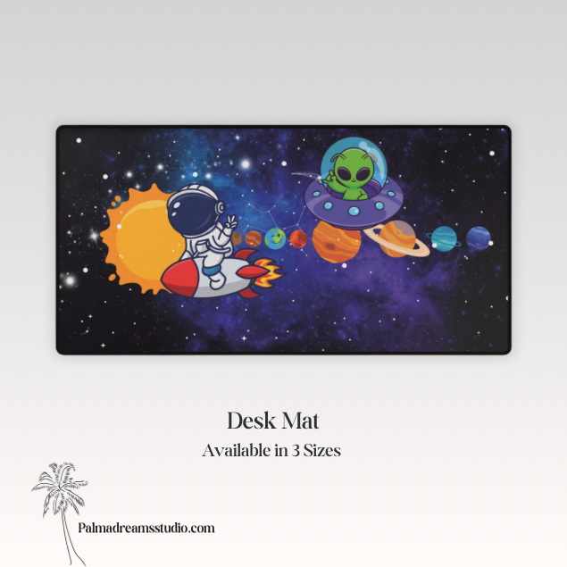 Desk Mats - Astronaut & Alien Space Adventure Solar System