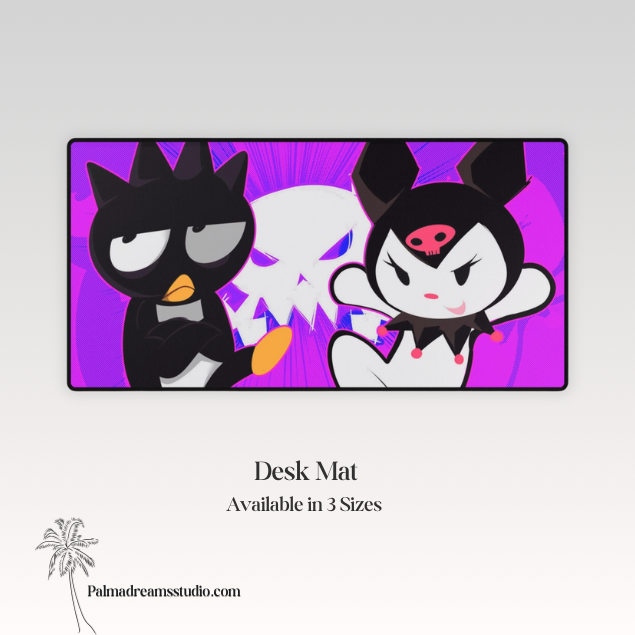 Hand-Drawn Desk Mat: Vibrant Colors, Original Artwork