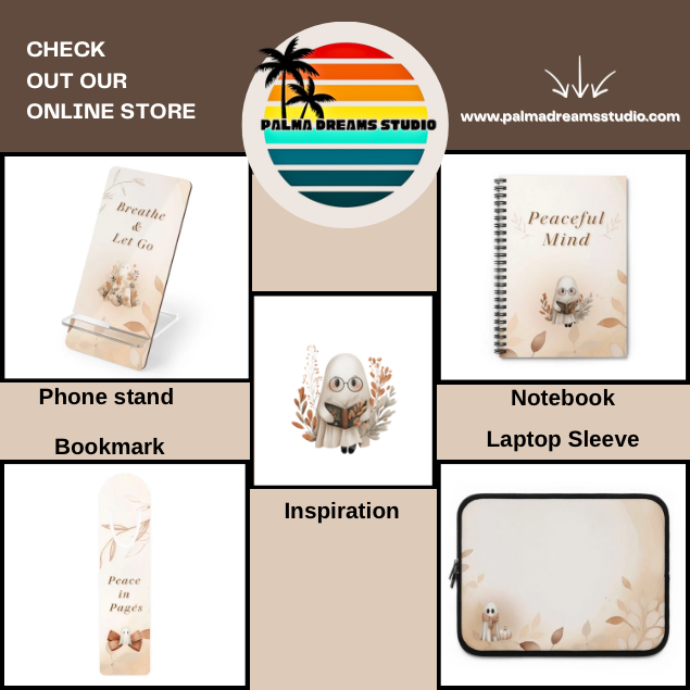 Bookmark, Peace in pages, autumn ghost.