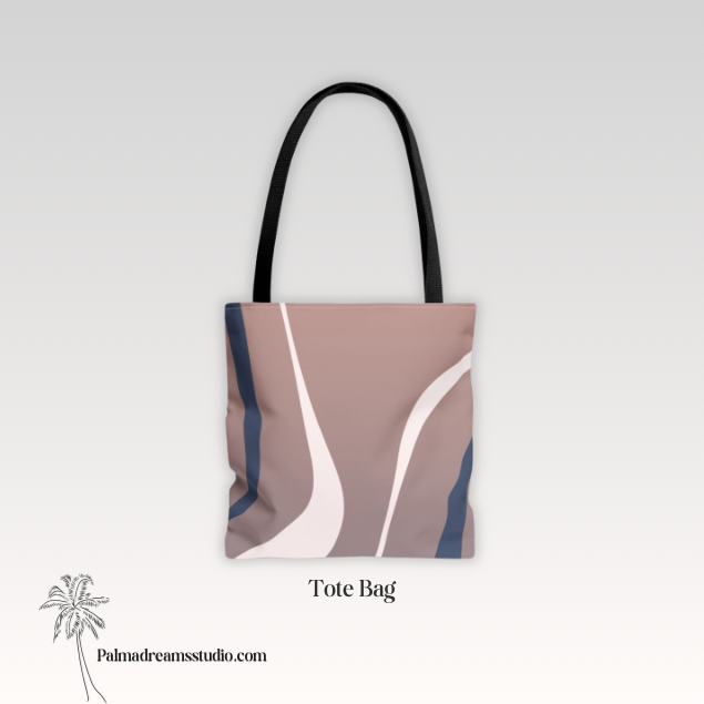 Desert Flow Abstract Tote Bag, Southwest Vibes Shoulder Bag, Desert Landscape Tote, Boho Chic Carryall, Cactus Print Market Bag, Nature