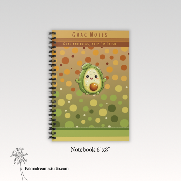 Spiral Notebook - Ruled Line, Guac notes, Avocado Lover Gift, Journal, Notepad, Stationery, Writing Pad, Back to School