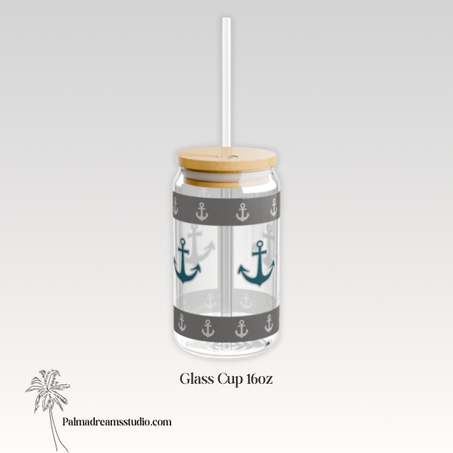 Anchor nautical sipper glass 16oz | anchor design tumbler