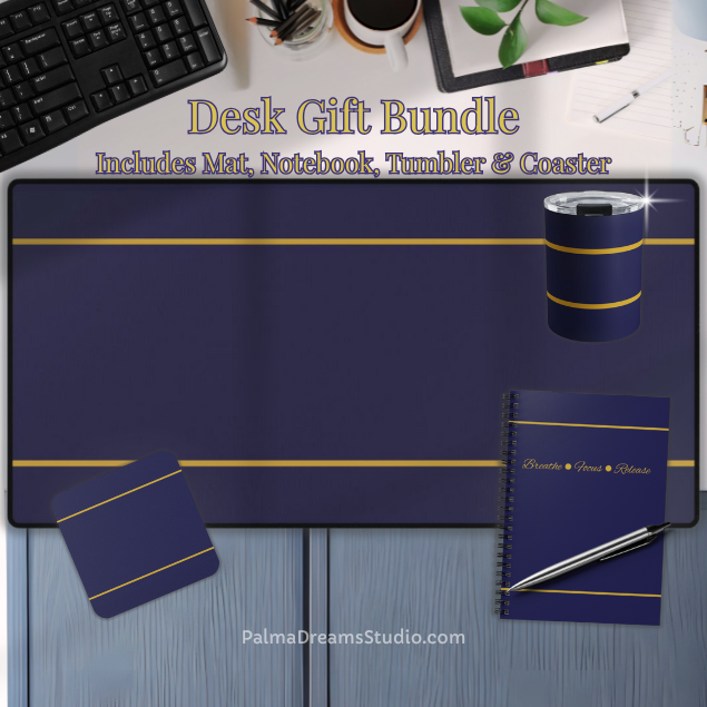 Ceramic Coaster Set, Navy and Gold Standard Drinkware, Table Coasters, Home Decor, Bar Accessories