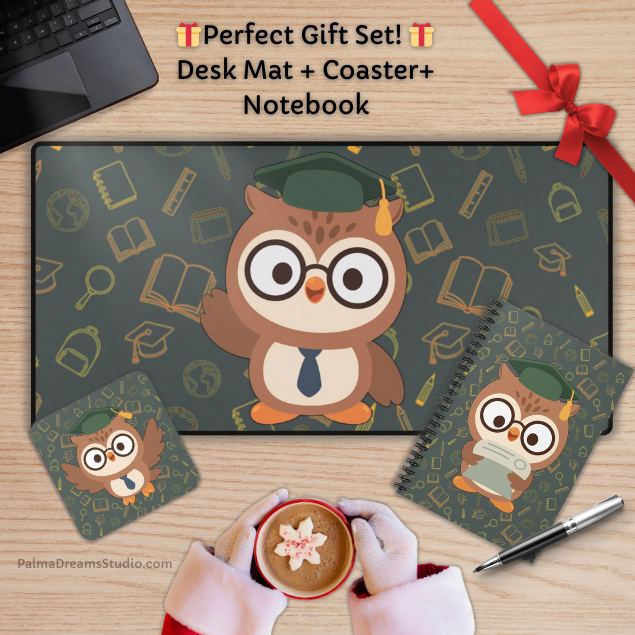 Coaster Set, Wise Owl Teacher Cozy Classroom Decor, Back to School Gift, Teacher Gift, School Decor, Classroom Decoration, Cork Coasters