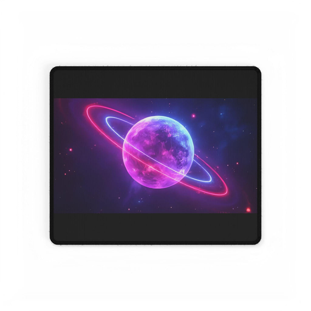 Neon Galaxy Desk Mat | Cosmic Planet Desk Pad | Aesthetic Gaming Mouse Pad | Smooth Non-Slip Desk Mat | Palma Dreams Studio