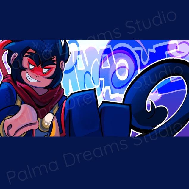 Anime-Inspired Gamer Desk Mat, Original Art Desk Pad, Aesthetic Gaming Setup Decor, Monkey Kid