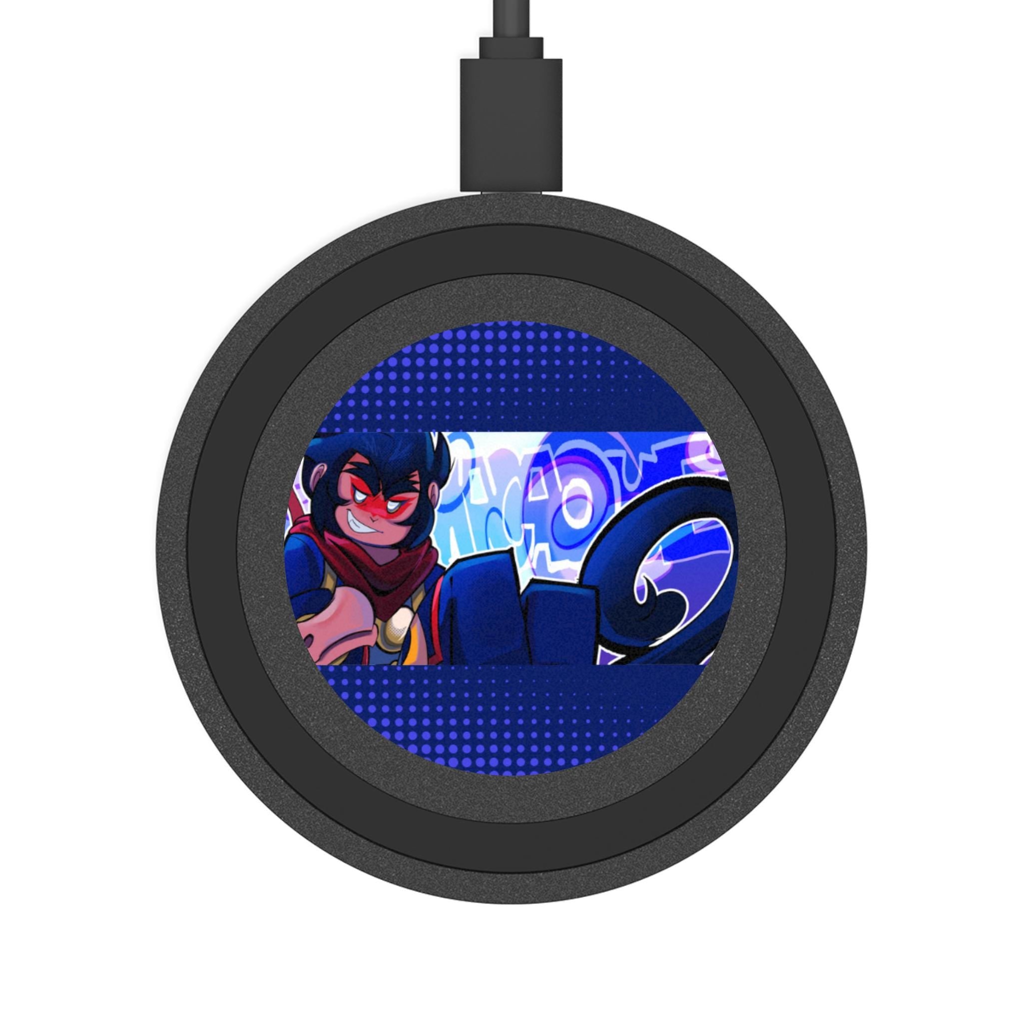 Anime Wireless Charging Pad: Hand-Drawn Original Art Tech Gift Monkey Kid