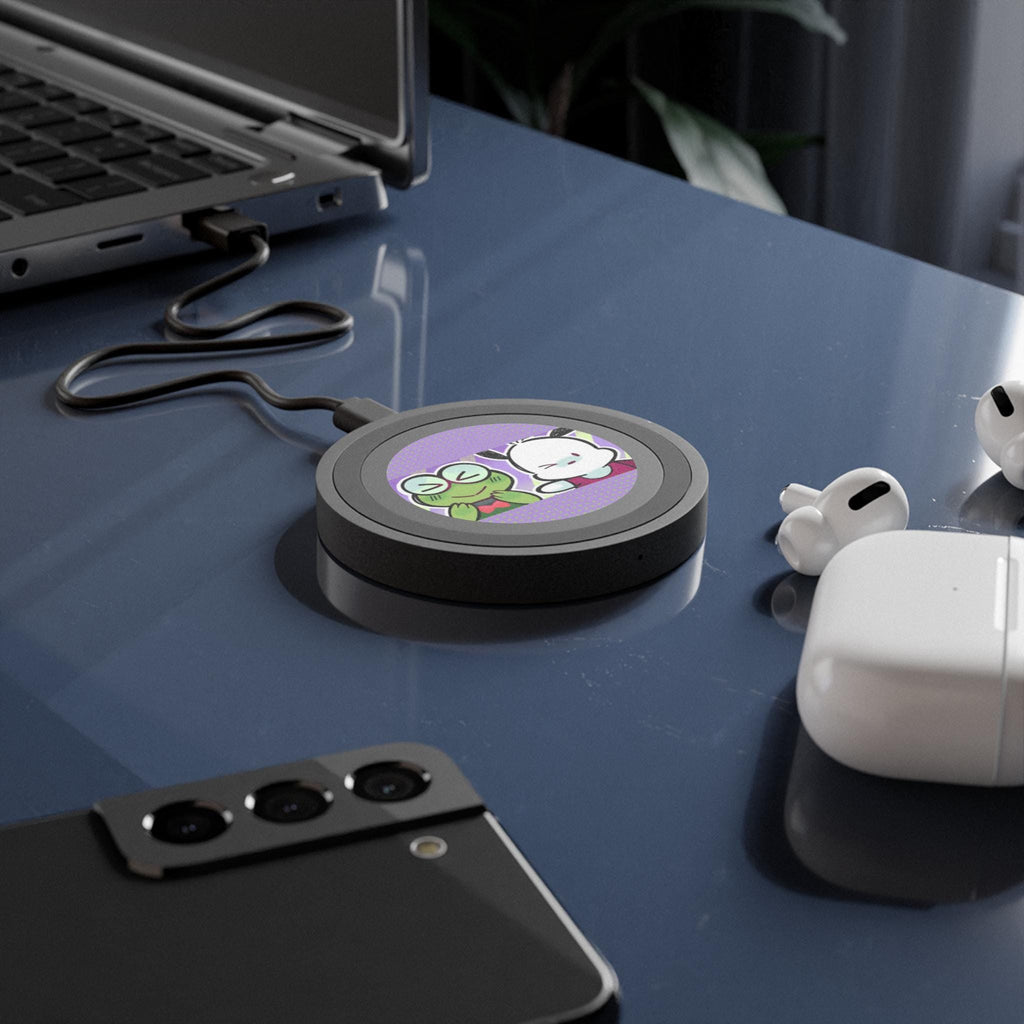Hand Drawn Wireless Charging Pad: Artistic Tech Accessory, Inspired by Hello Kitty