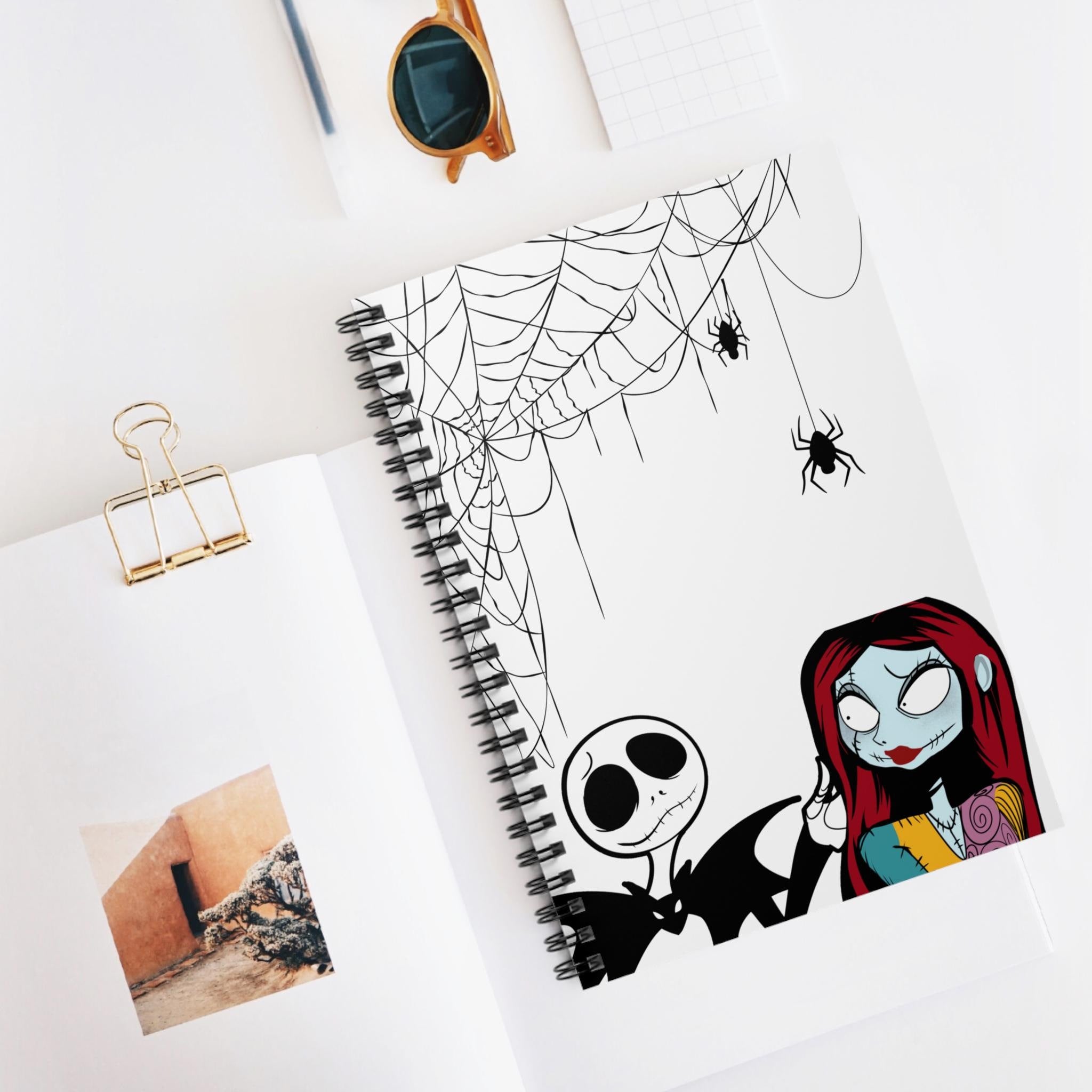 Nightmare Before Christmas Notebook: Hand-Drawn Jack Skellington, Ruled Pages