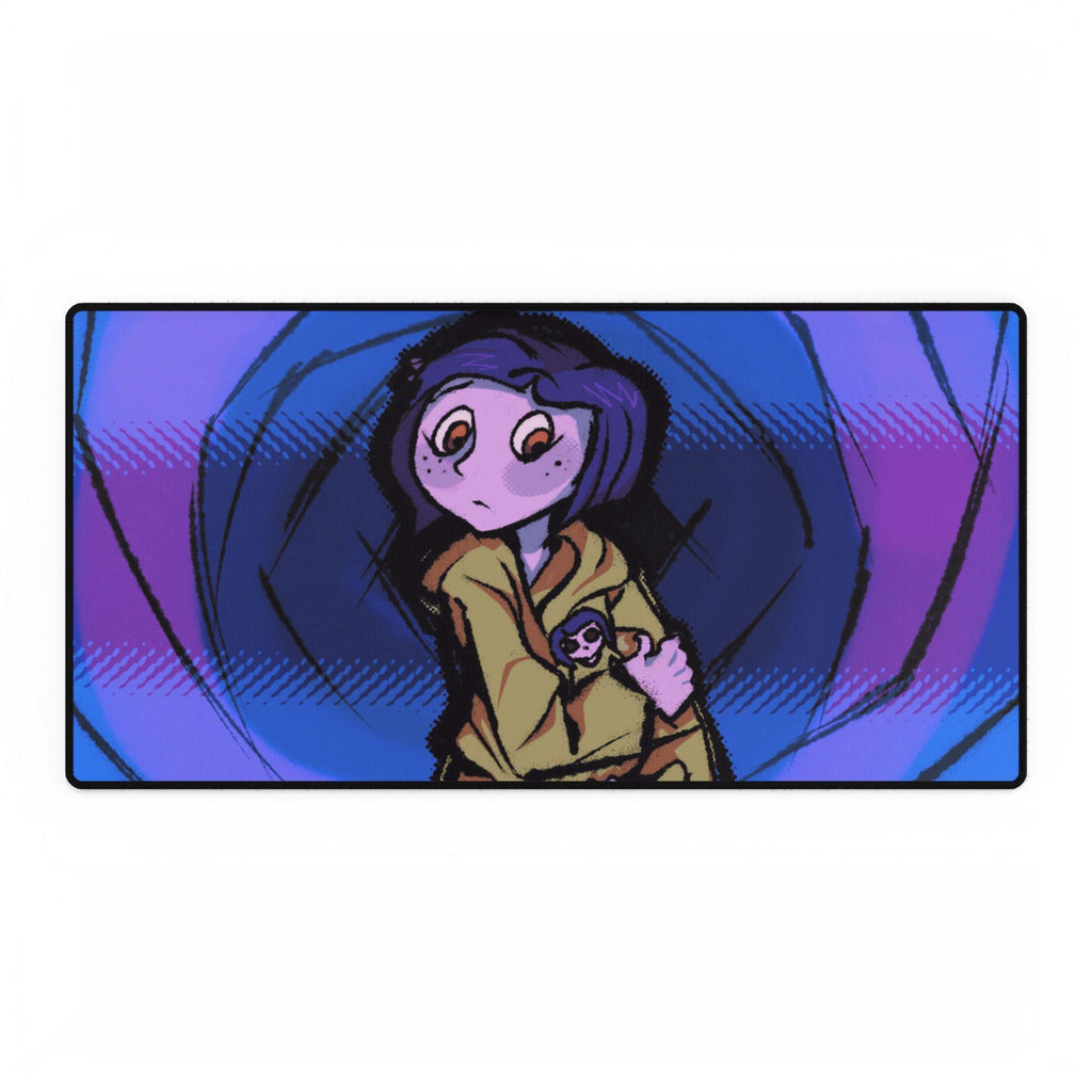 Coraline Desk Mat: Hand-Drawn Design, Unique Office Decor