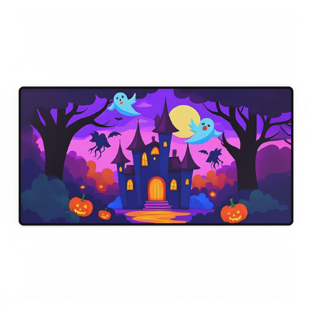 Haunted Castle Desk Mat, Spooky Halloween Office & Gaming Decor
