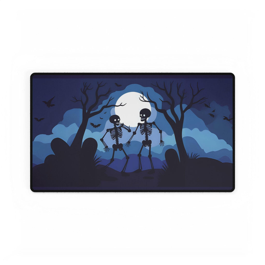 Dancing Skeletons Desk Mat, Spooky Halloween Office & Gaming Decor