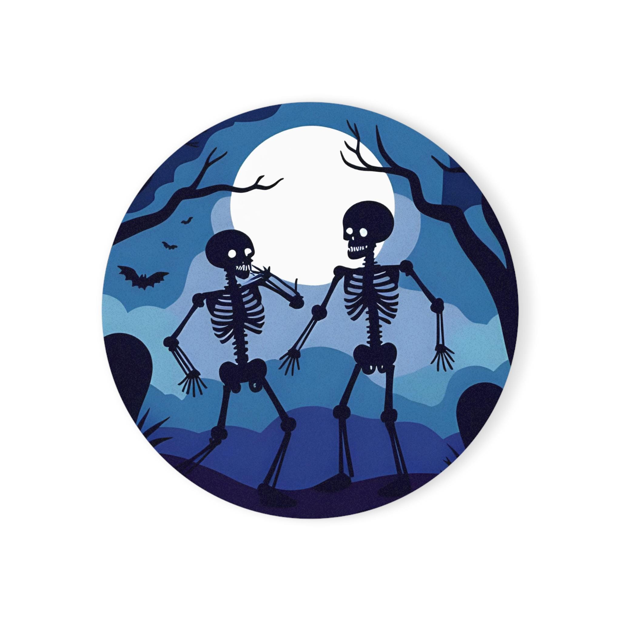 Gothic Skeleton Dance Coaster: Spooky Halloween Decor