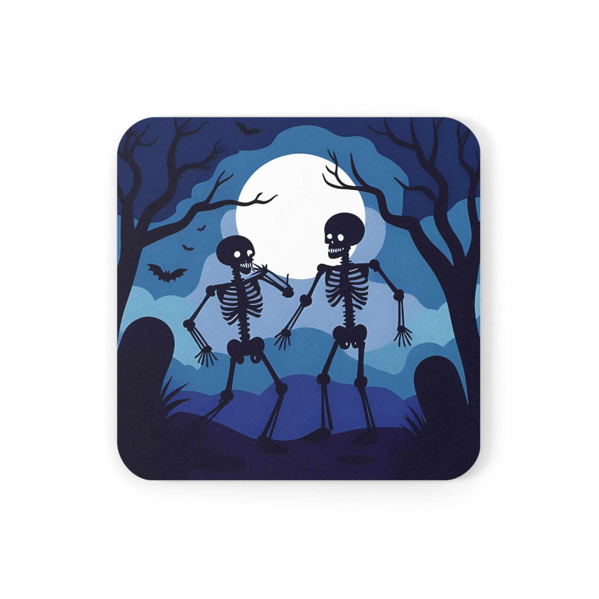 Gothic Skeleton Dance Coaster: Spooky Halloween Decor