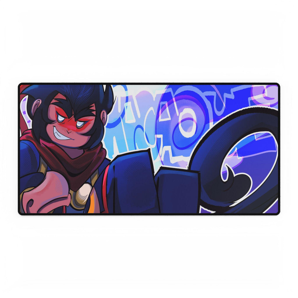 Anime-Inspired Gamer Desk Mat, Original Art Desk Pad, Aesthetic Gaming Setup Decor, Monkey Kid