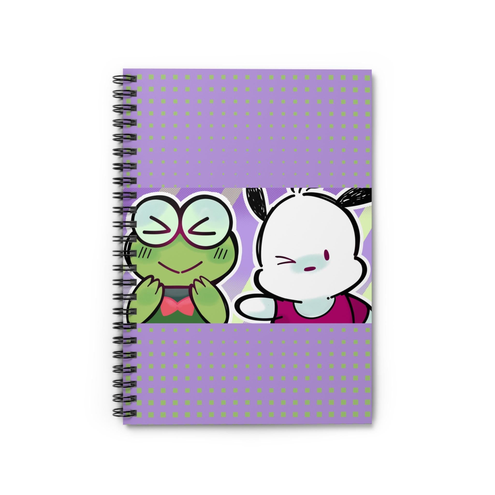 Spiral Notebook - Ruled Line, Cute Hand Drawn Journal, Original Art Writing Book, Doodle Diary, Sketch Pad, Notepad, Inspired by Hello Kitty