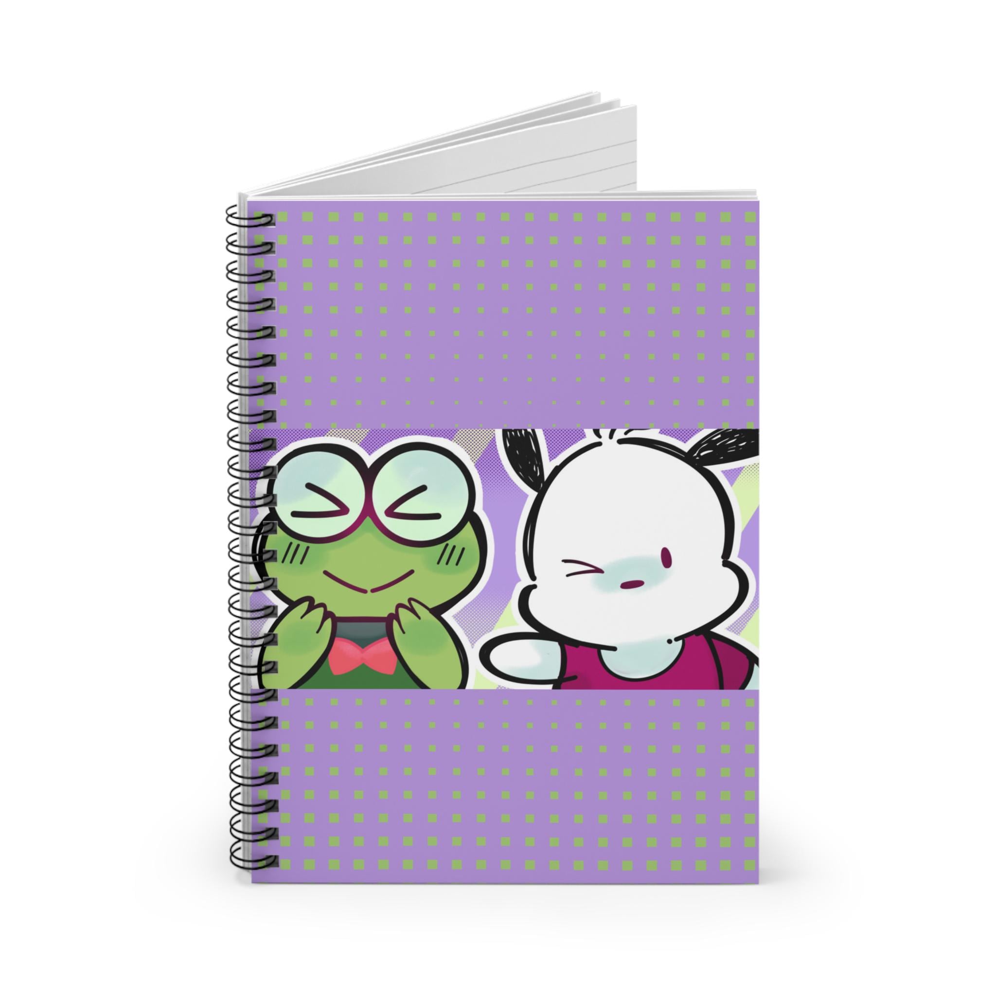 Spiral Notebook - Ruled Line, Cute Hand Drawn Journal, Original Art Writing Book, Doodle Diary, Sketch Pad, Notepad, Inspired by Hello Kitty