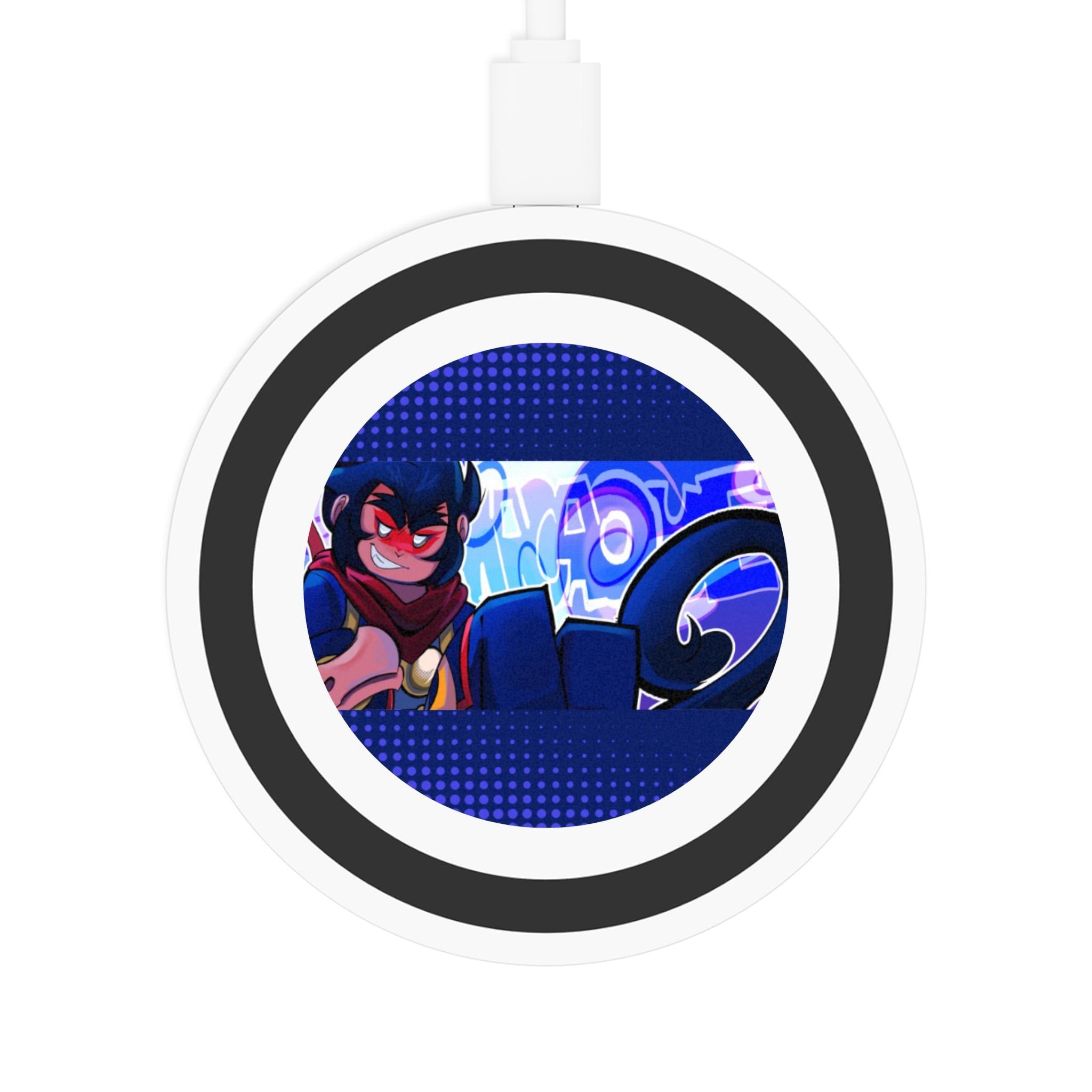 Anime Wireless Charging Pad: Hand-Drawn Original Art Tech Gift Monkey Kid