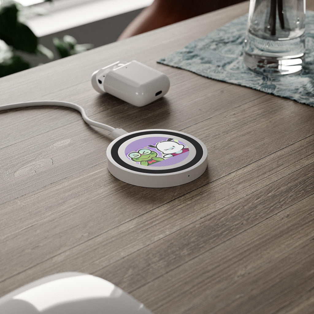 Hand Drawn Wireless Charging Pad: Artistic Tech Accessory, Inspired by Hello Kitty